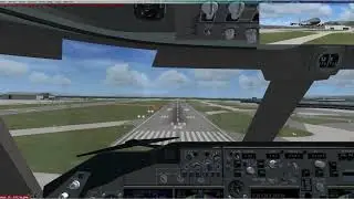 American Airlines 747 Landing at San Francisco runway 10R from Shanghai FSX