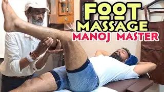 ASMR 👣 FOOT MASSAGE BY MANOJ MASTER 💈INDIAN BARBER