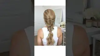 Fishtail French Braid 🐠 #hairstyles #hairshorts #hairstyleshorts #summerhair #braidedhairstyles