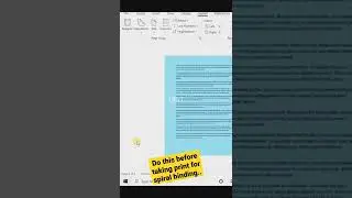 Spiral Binding Ke Lye Print Nikalne se phle page margins aise set kr skte hain...