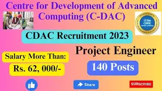 CDAC Recruitment 2023 || 140 Posts of Project Engineer, Project Manager || Vacancygate ||