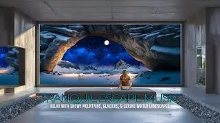 Tranquil Escape: Relax with Snowy Mountains, Icy Glaciers, and Serene Winter Landscapes