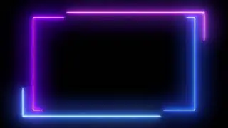 Neon 4K Lighting Frame | Neon Glowing Border Overlay | Neon Background Free Video | No Copyright