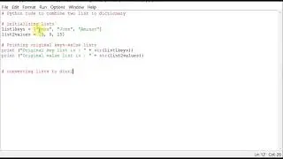 Python code to combine two list to dictionary