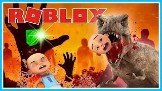 SEDIH BANGET!! UPIN DIMAKAN T-REX, IPIN MENINGGAL JATUH KE LAVA - ROBLOX UPIN IPIN