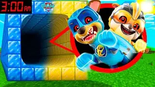 Do not enter the tunnel of Chase.exe and Rubble.exe from Paw Patrol in Minecraft