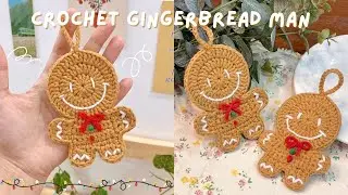 How to Crochet a Gingerbread Man Tree Hangging 🎄 Easy Christmas Crochet l Monua DIY