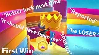 Fall Guys: Ultimate Knockout first win reaction