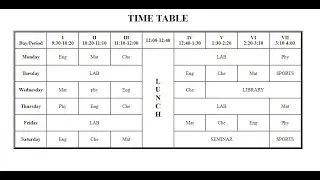 School Time Table using Html and Css | Time Table Creation In Html  Css | Time Table In Html Css
