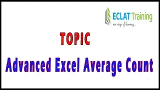Excel I Advanced Excel Average Count I Eclat Training