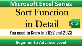 Sort Function in Detail in excel | sort function with data set example