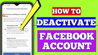 How to Deactivate Facebook Account 2022 | on Android