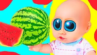 Куклы Пупсики Артёмка и Амелия и арбузик