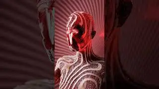 Tesla Human 3d abstract art created using 