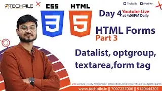 HTML Forms | Part 3 | Datalist, optgroup ,textarea, form tag , method ,enctype, | Day 4