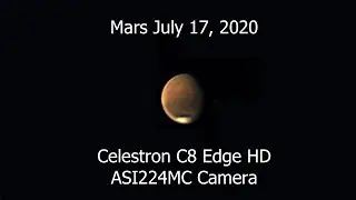Mars through Celestron C8 EdgeHD July 17, 2020