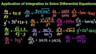 Application of Integration to Solve Differential Equations Part 1