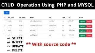 PHP Crud Operation || PHP Crud || Create, Read, Update, Delete.