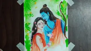 The unconditional love❤️ Ram sita watercolor painting tutorial 🖌️#ramsita#painting#viral