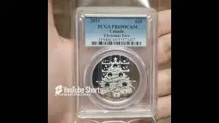 Canada Christmas Tree Swarovski Crystal Silver Coin