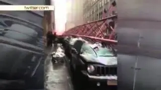 tower crane .Строительный башенный кран рухнул в центре Нью Йорка ВИДЕО С МЕСТА ПАДЕНИЯ