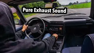 RAW SOUND! Straight Pipe BMW E30 320i Sunday Drive!