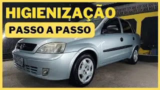 higienização interna com desmontagem dos bancos