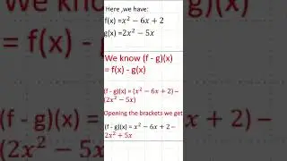 Adding , Subtracting two functions - Q1