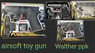 Walther ppk toy Gun unboxing  Airsoft Gun Toy 6-7 MM Water Bullets black mat finish