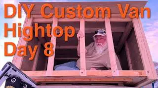 DIY Custom Van Hightop Build Day 8 - Roof, Closet, and Bed