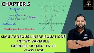 SIMULTANEOUS LINEAR EQUATIONS IN TWO VARIABLES EXERCISE 5 A  Q.NO. 16 - 23 CHAPTER 5