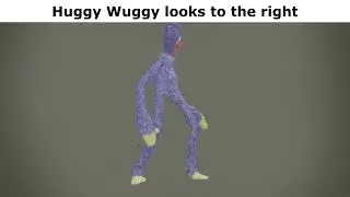 Huggy Wuggy looks to the right