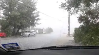 Hail storm at Lee Vining, Mono Lake
