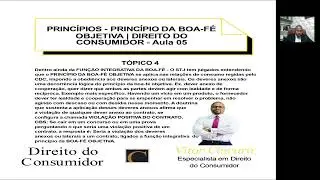 PRINCÍPIOS - PRINCÍPIO DA BOA-FÉOBJETIVA | DIREITO DO  CONSUMIDOR - Aula 05