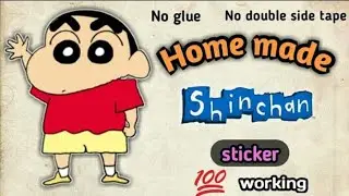 Diy - How to make shinchan sticker without double side tape at home | homemade shinchan sticker