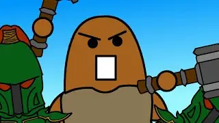 Primarch Vulkan defending his home from the Dark Eldar (Drukhari) - (40k meme)