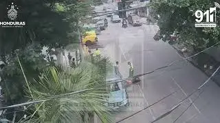 Colisión de dos motocicletas en 7ma calle 6ta avenida de San Pedro Sula