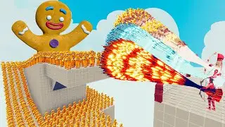 100x GINGERBREAD + 2x GIANT vs 3x EVERY GOD - Totally Accurate Battle Simulator TABS