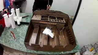 Suporte organizador de bancada de barbeiro para maquinas,pentes e tesouras