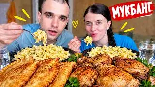 MUKBANG WITH VARYA / PASTA / FRIED CHICKEN / CHEBUREKI / MOSCOW / EATING Mukbang ASMR ASMR 먹방
