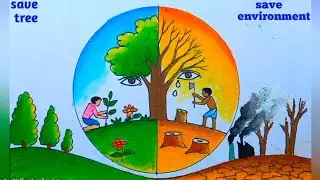 save nature drawing||environment pollution poster
