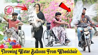 Throwing Water Balloons From Wheelchair Prank 