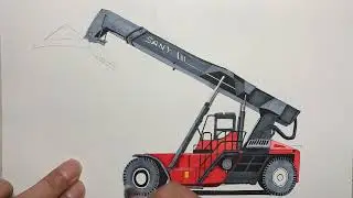 Hand drawing Special vehicle Sany reach stacker