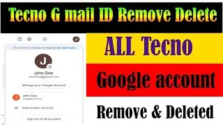 How to Remove Gmail Account in Tecno ||tecno Phone Google account delete