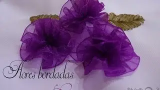 Flores bordadas con listón