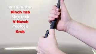 Hvordan bytte vindusviskere(Toplock, Krok, Push button, Pinch Tab, Side lock & V-Notch)