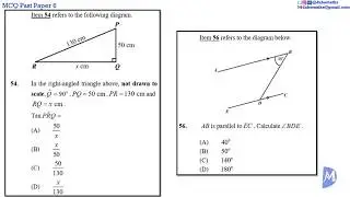 54&56 | Geometry and Trigonometry | Multiple Choice 6 | CXC CSEC Mathematics