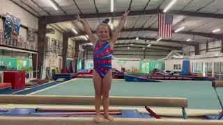 Beam Practice with 4th of July Pattern Leotards