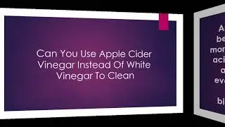 Can You Use Apple Cider Vinegar Instead Of White Vinegar To Clean