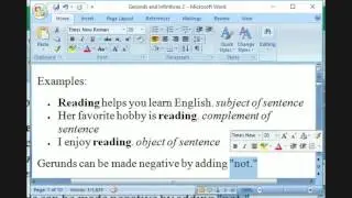 Gerunds and Infinitives